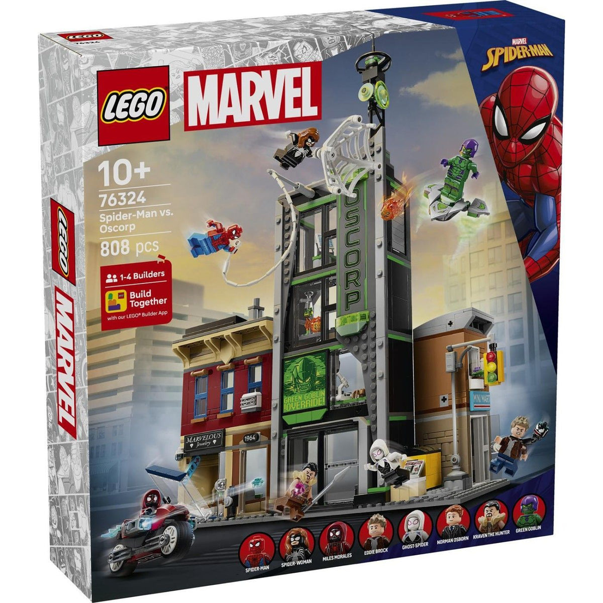 LEGO Marvel Spider-Man vs. Oscorp Building Play Set, For Age 10+ Years