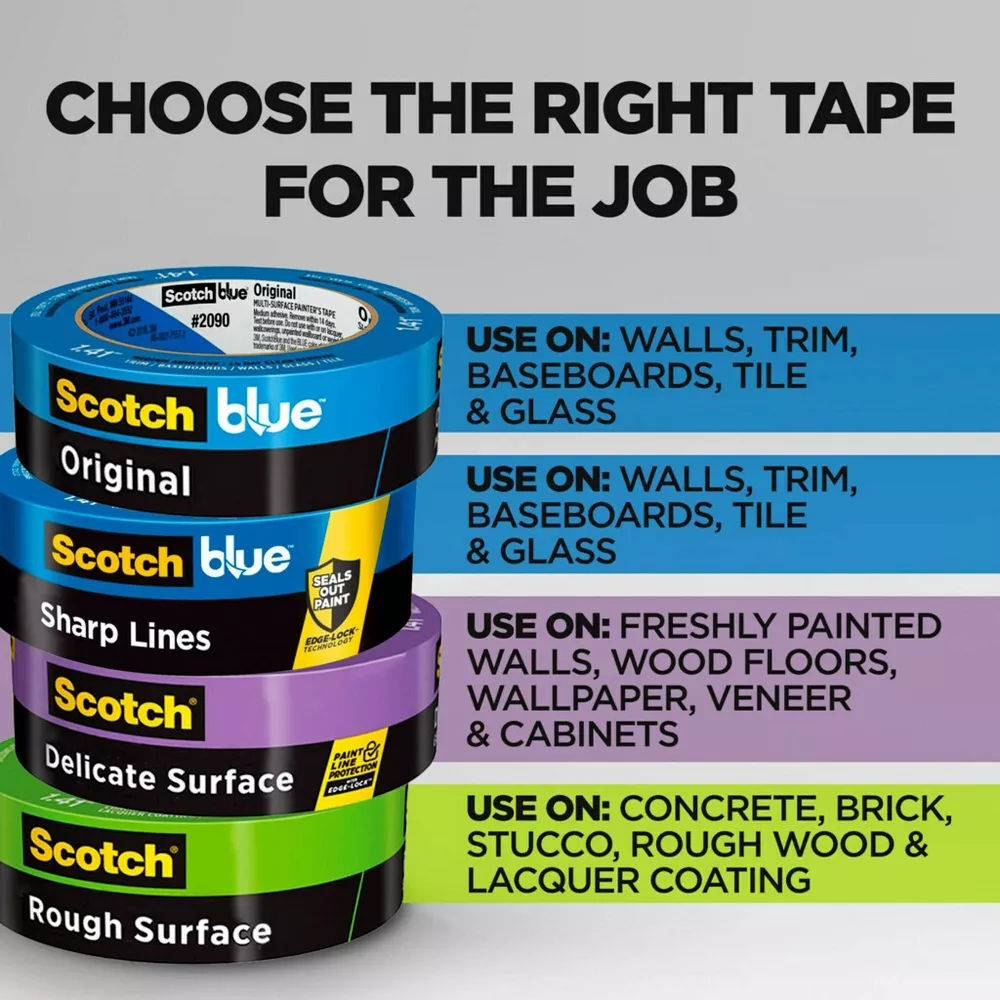 ScotchBlue™ Original Painter's Tape 2090-48NC, 48 mm x 54.8 m, Multi-Surface Paint Masking Tape with 14-Day Clean Removal