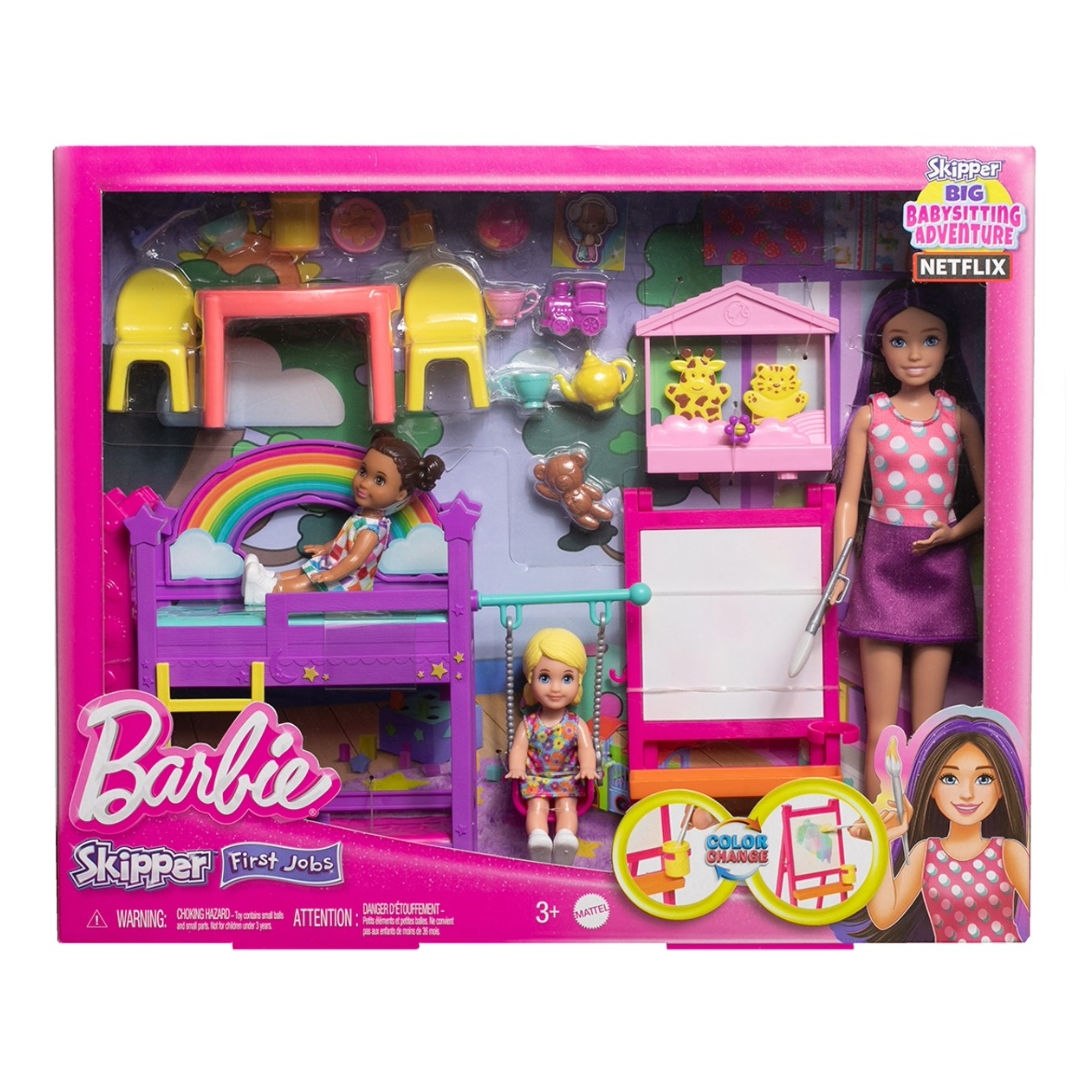 Barbie Skipper First Jobs Babysitters Ultimate Daycare Playset With 3 Dolls, Furniture & 15+ Accessories