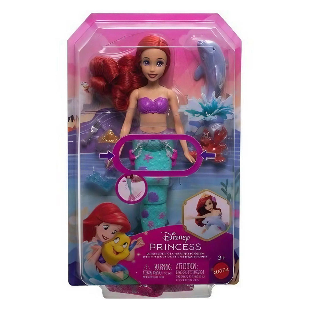 Disney Princess The Little Mermaid Ocean Friends Ariel Swimming Mermaid Doll With Squirt Toy, For Age 3+ Years