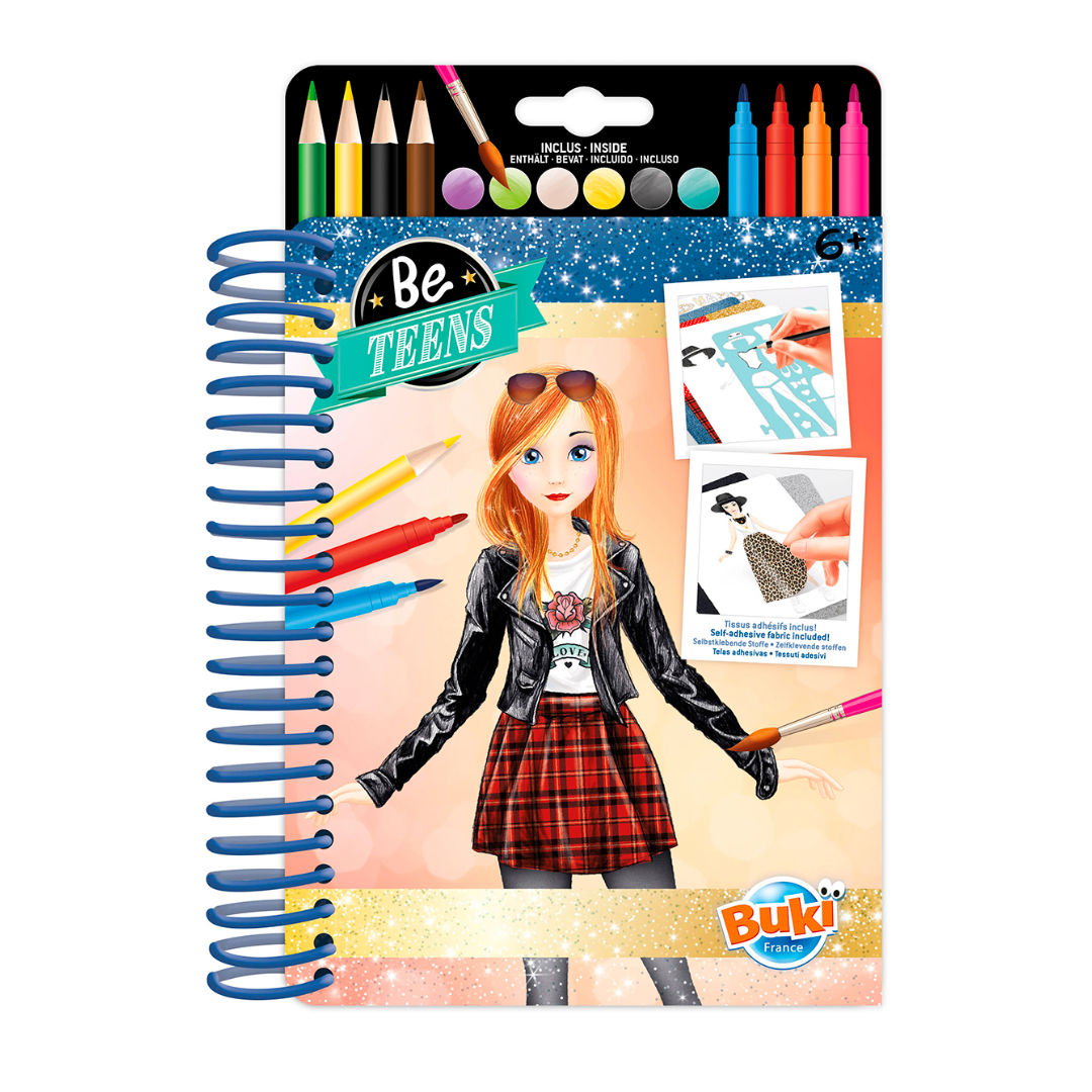 Buki France Be Teens Rock Outfits Sketchbook with Art Tools, (28 Pages)