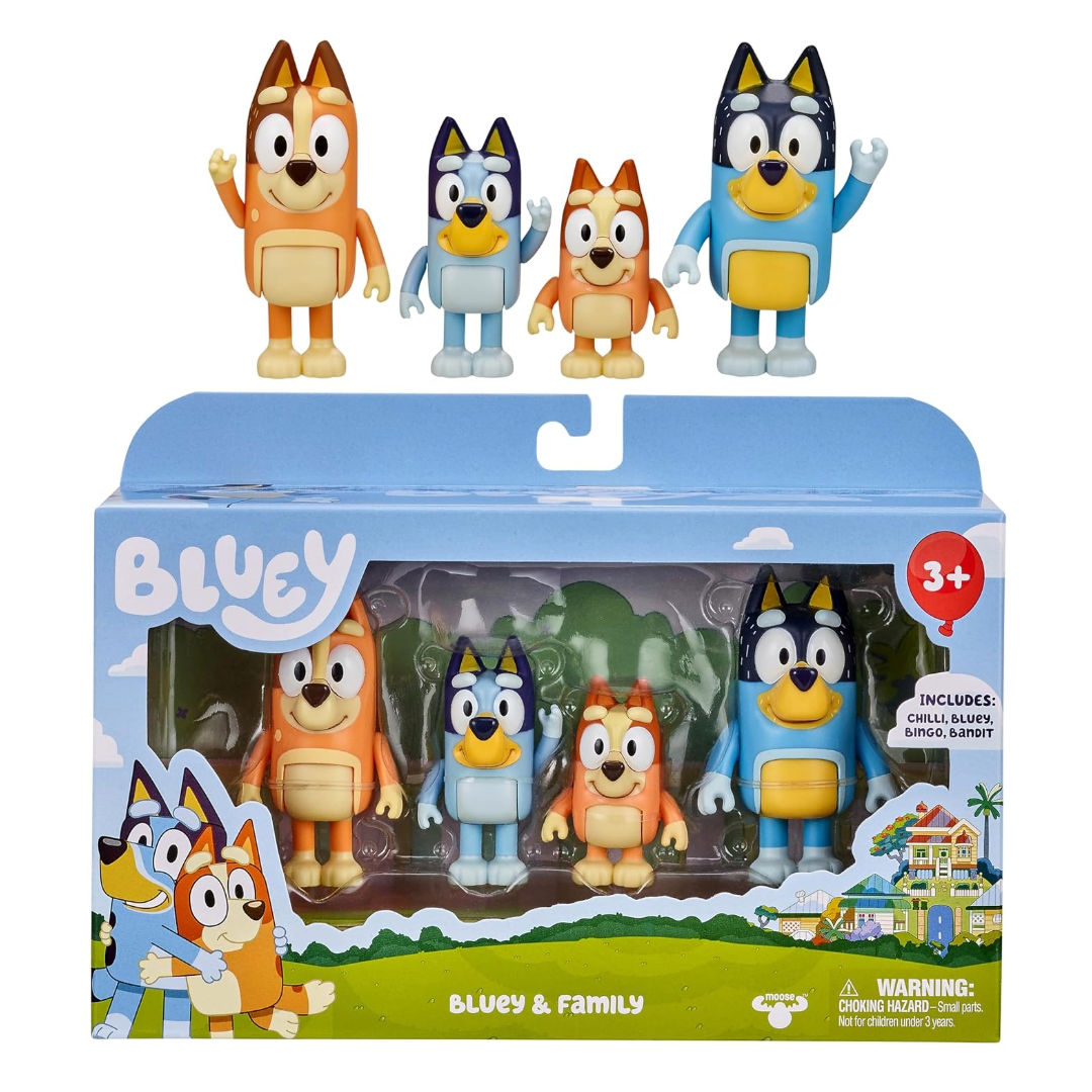 Bluey Bluey & Family Figure Pack (Pack of 4), 3+ years