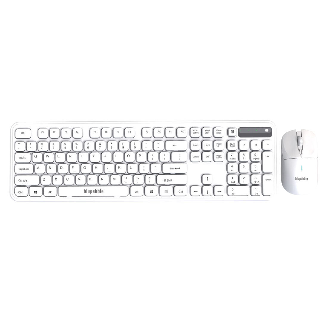 Blupebble Glide Duo Wireless Keyboard And Mouse Combo, Full-Size Keyboard, 2.4GHz