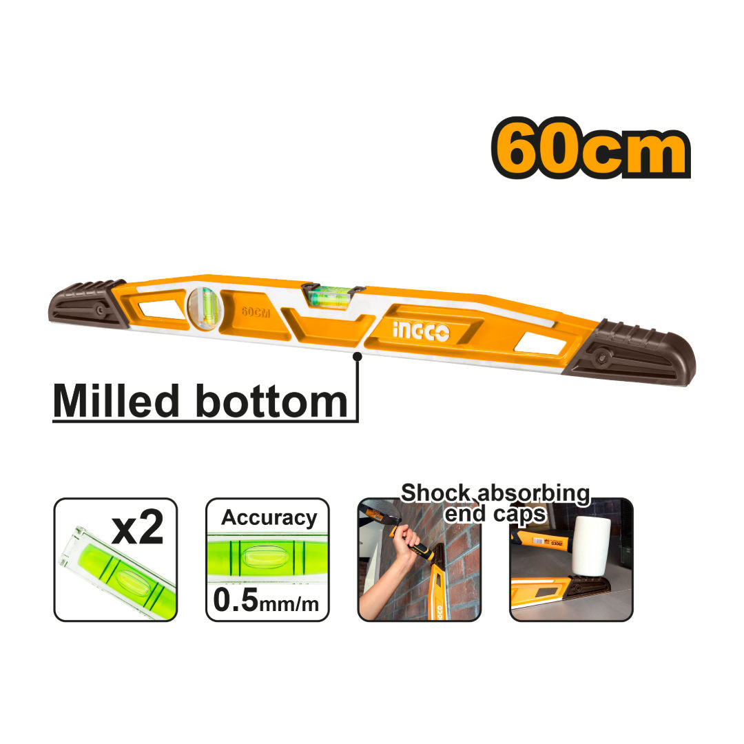 INGCO Heavy-Duty Spirit Level, 60cm