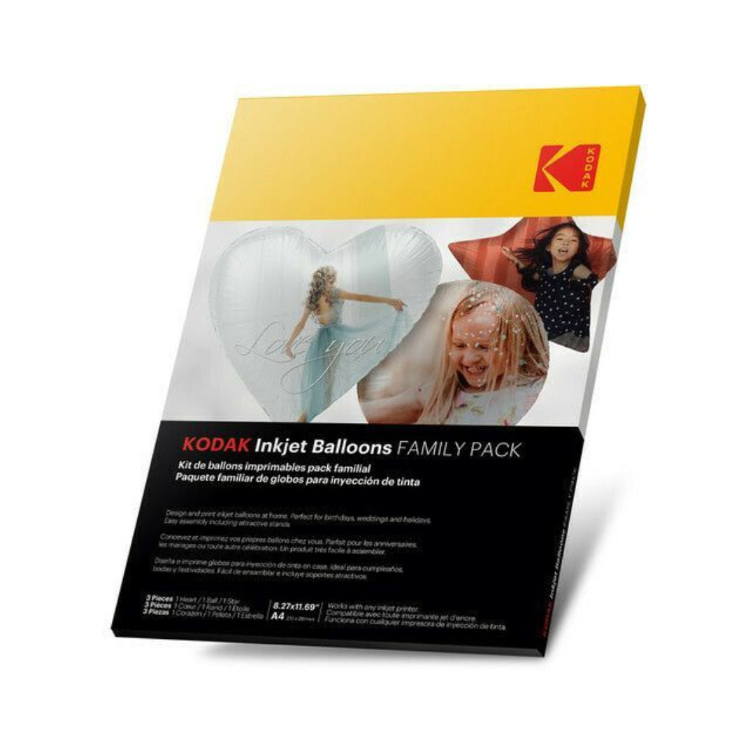 Kodak A4 3-Pieces Inkjet Balloons Family Pack, (Heart+Ball+Star)