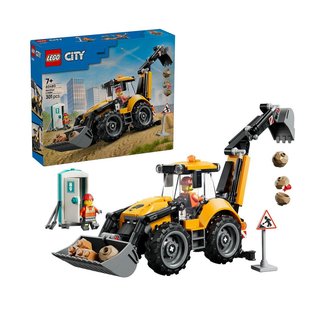 LEGO City Yellow Backhoe Loader Tractor Building Toy Set, 7+ Years