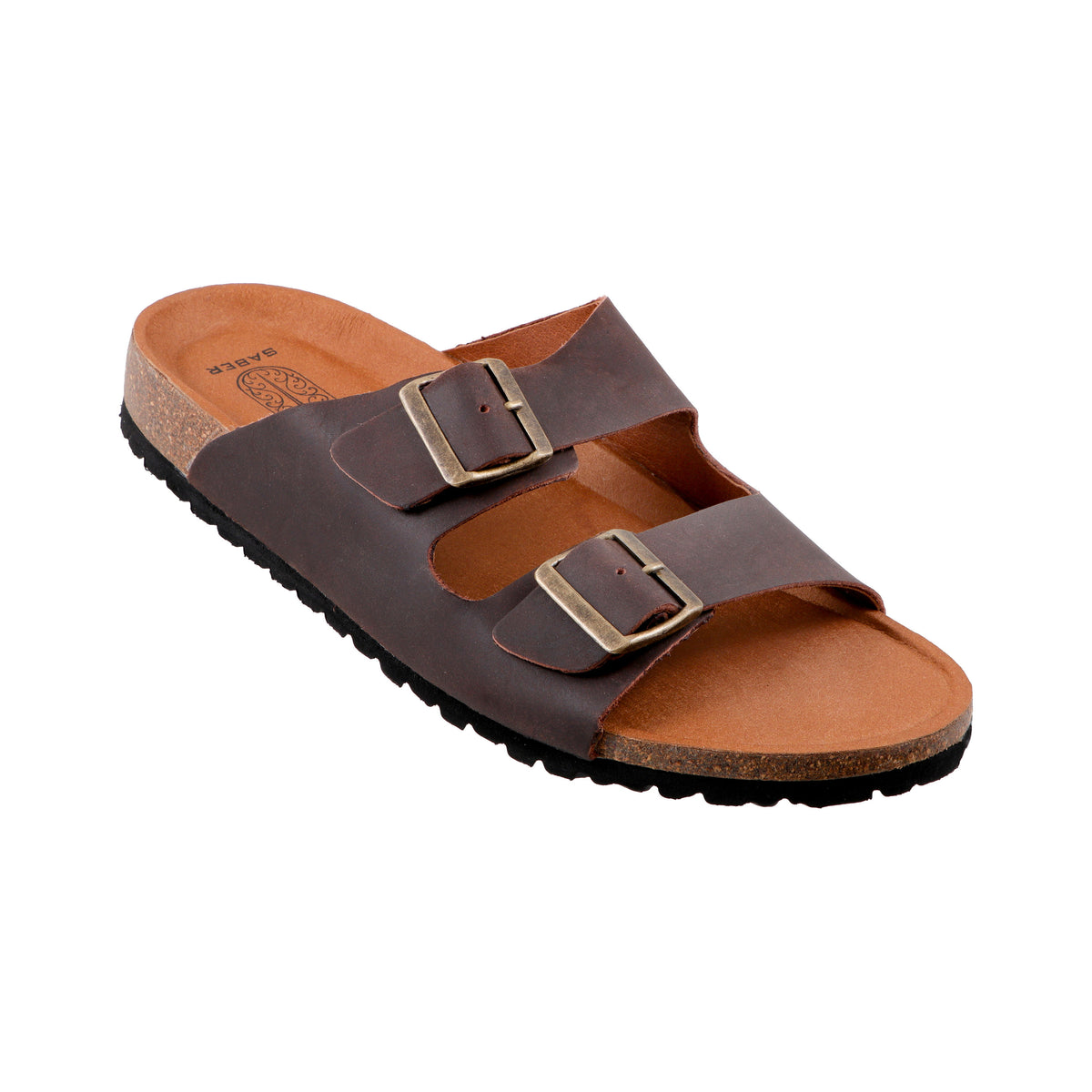 SABER BIRK -2 Men's Genuine Leather Sandals with Cork-Latex Footbed & EVA Sole
