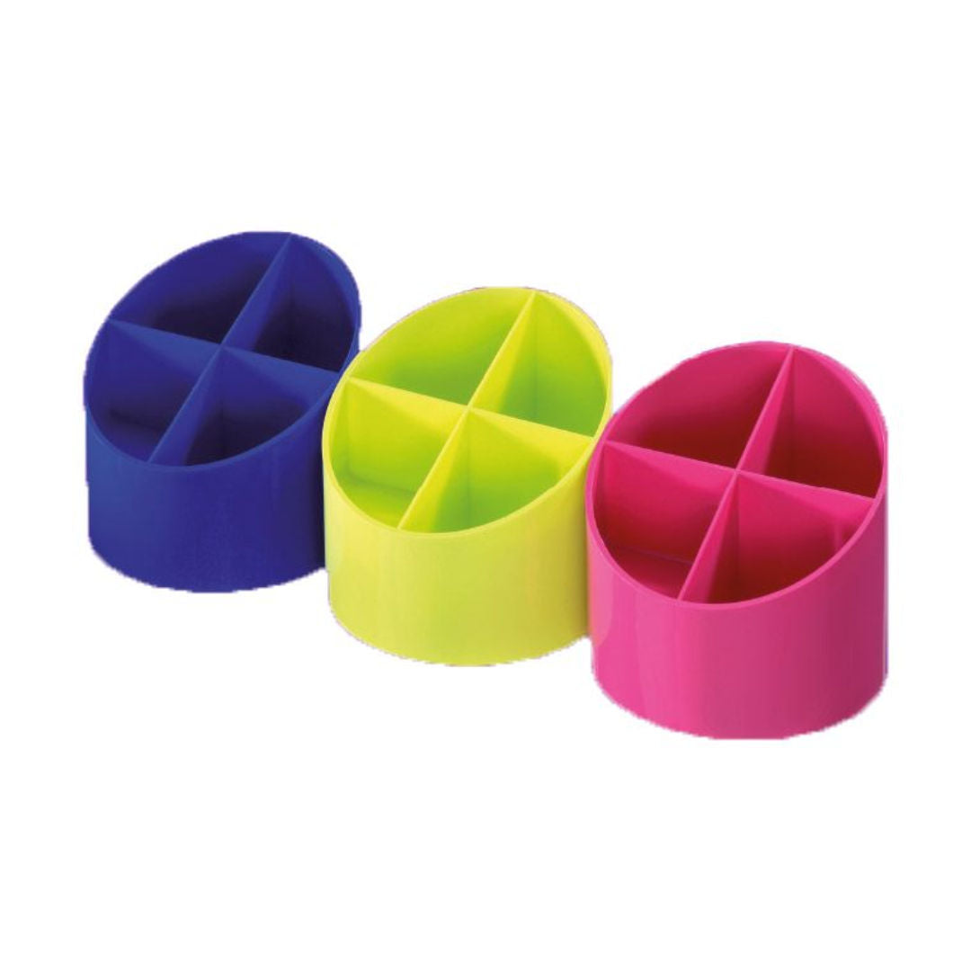 Herlitz Round Pen & Pin Holder, Assorted Colors