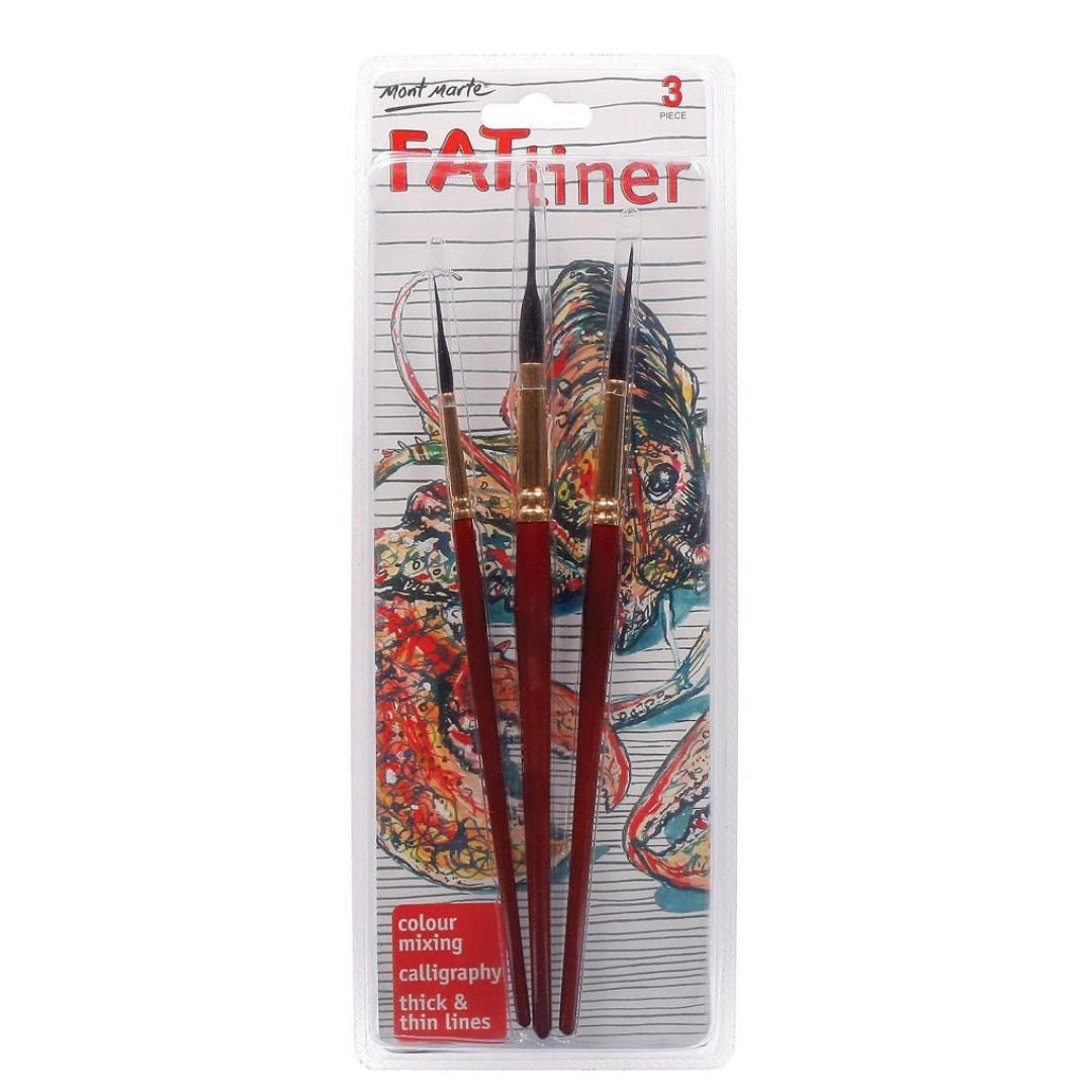 Mont Marte Flat Liner Brush Set, 3-Pieces, 06/10/16, BMHS0006