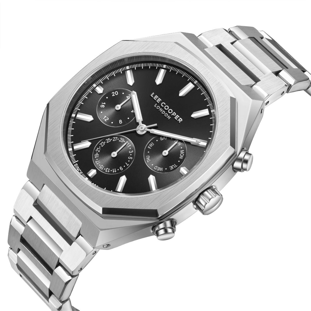 Lee Cooper Men's Multi Function Black Dial Watch, Lc08045.350