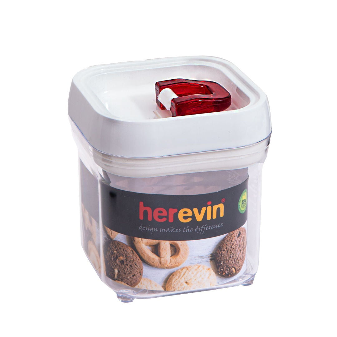 Herevin Storage Canister, BPA Free, White & Red