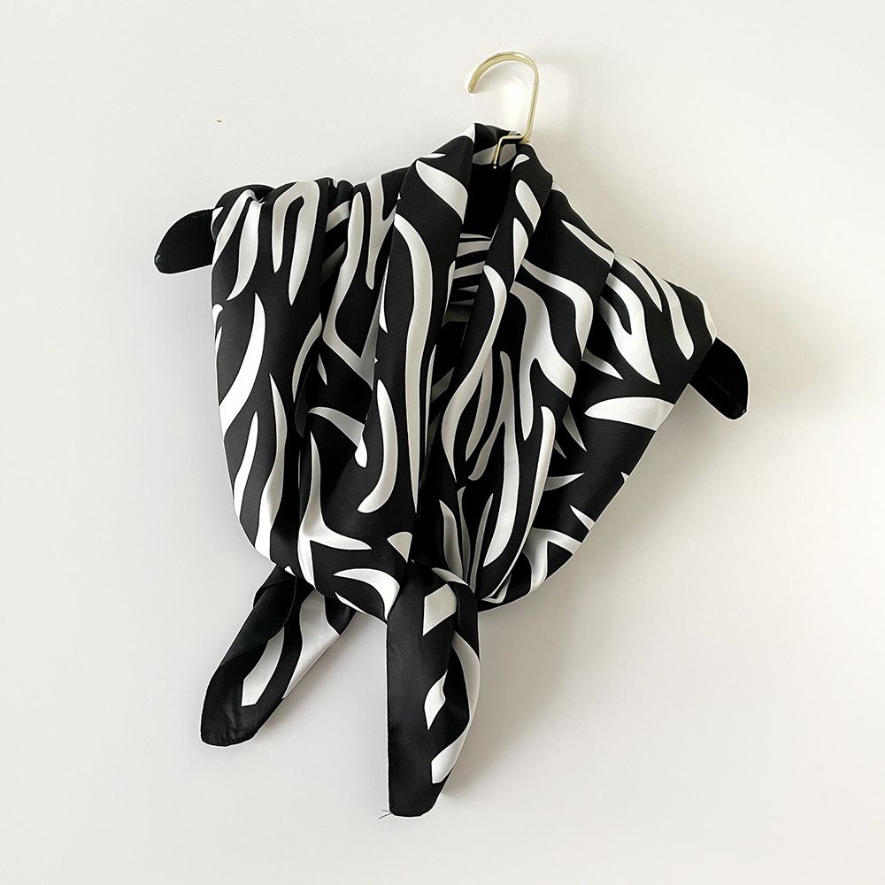 4Pcs Animal Print Satin Silk Square Scarf Set for Women 90cm