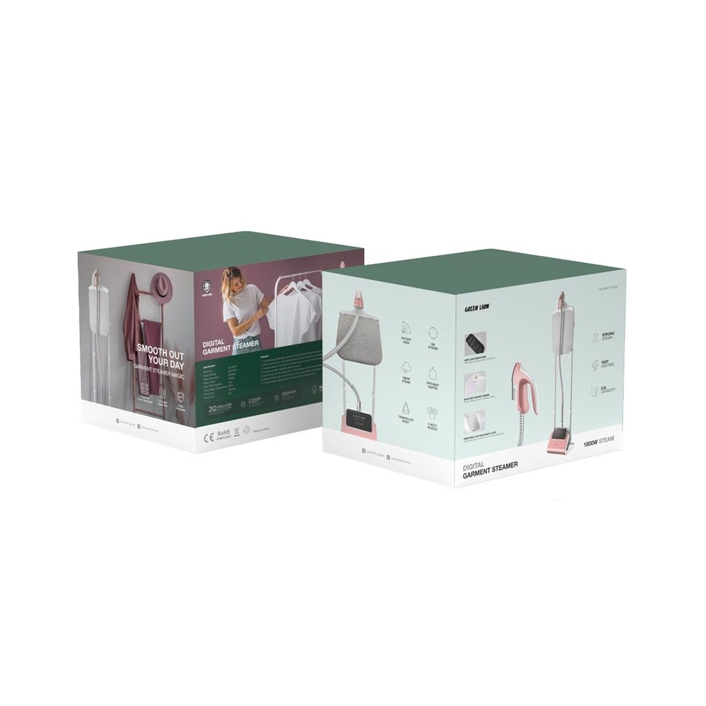 Green Lion Digital Garment Steamer, 1800W Vertical Clothes Steamer with 2.5L Water Tank, Pink
