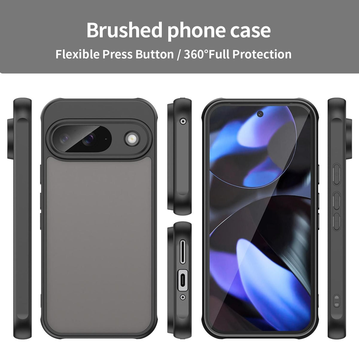 TPU Hybrid PC Frosted Phone Case For Google Pixel 9