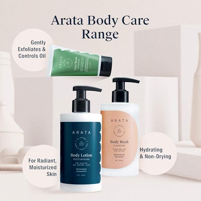 Arata Natural Hydrating & Non-Drying Body Wash With Coconut & Citrus Extracts (300 ml)