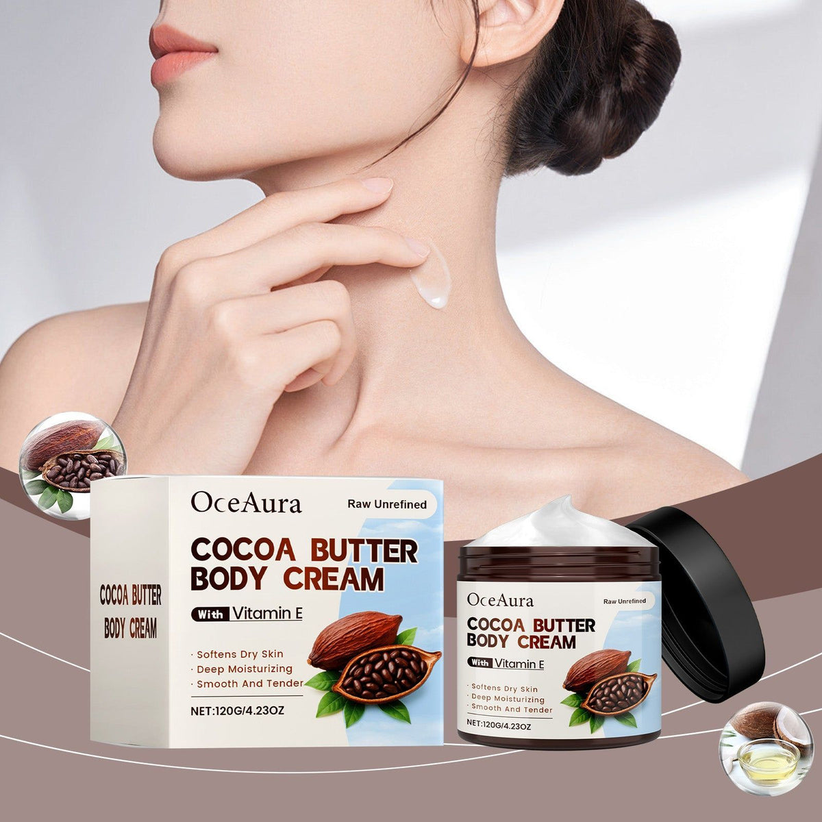 Cocoa Butter Body Care Moisturizer, Deep Hydration, Nourishes & Smooths Skin ,120g