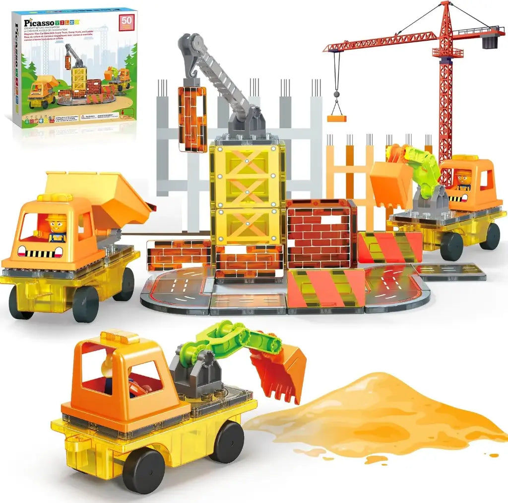 Magnetic Construction Truck Set 50 pcs – PicassoTiles