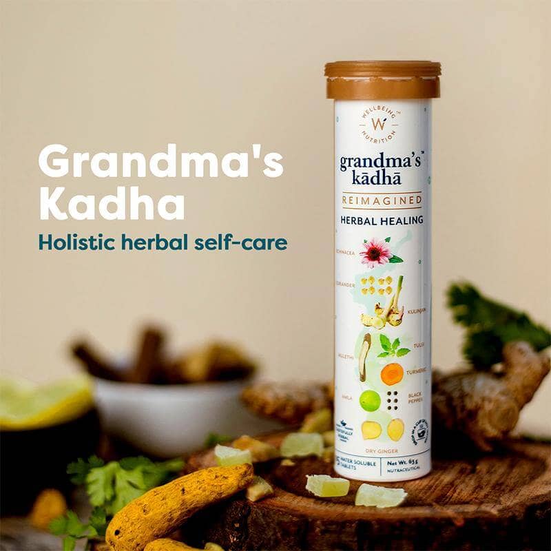 Wellbeing Nutritions Grandma's Kadha Immunity Booster, Effervescent Tablets