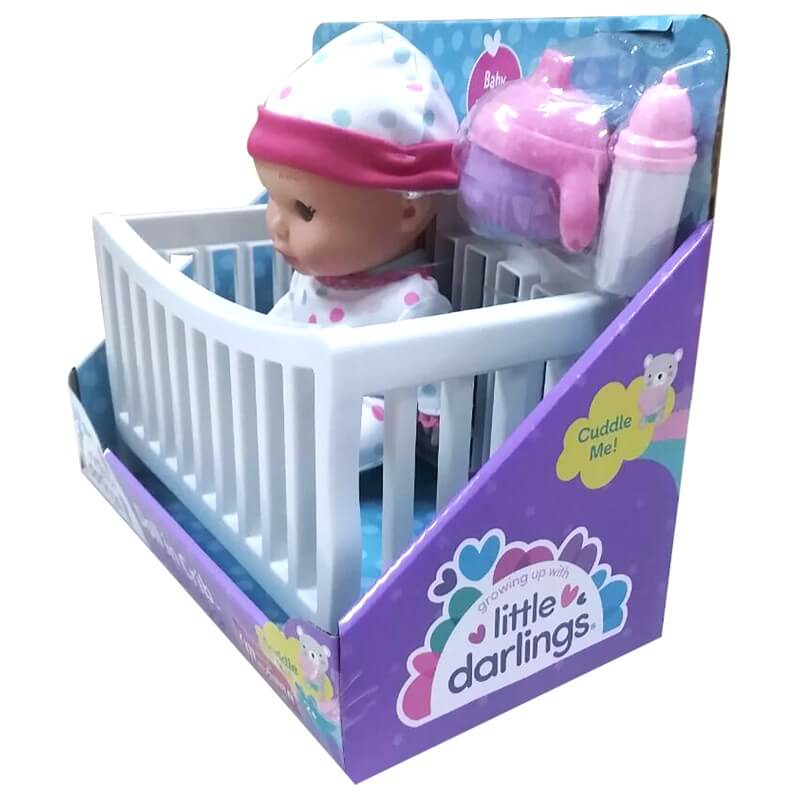 Baby Maziuna Little Darlings Doll in Crib, 2+ Years