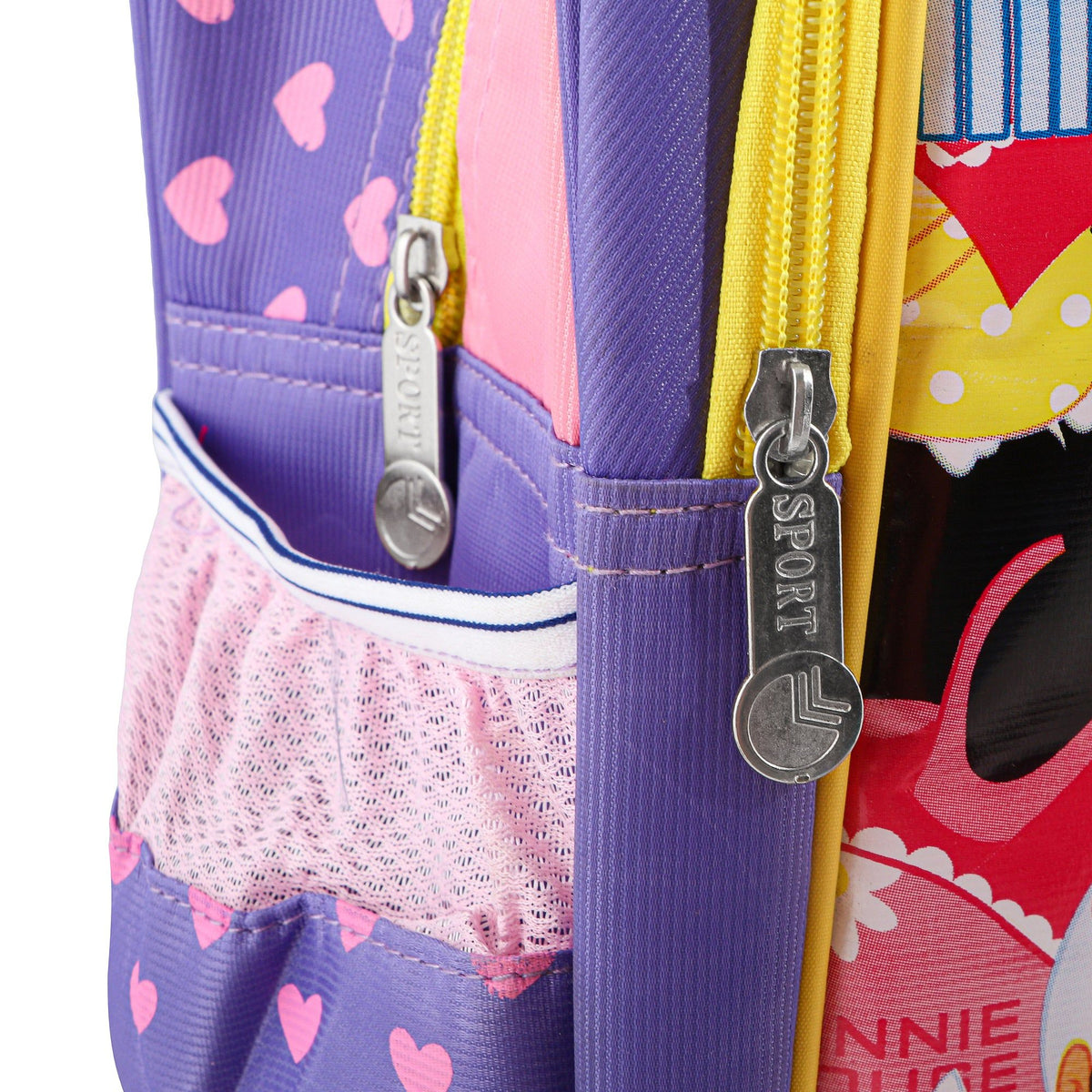 RSC C23 010, Kids School Backpack, Mickey Mouse and Friends Cartoon Design, Purple Pink