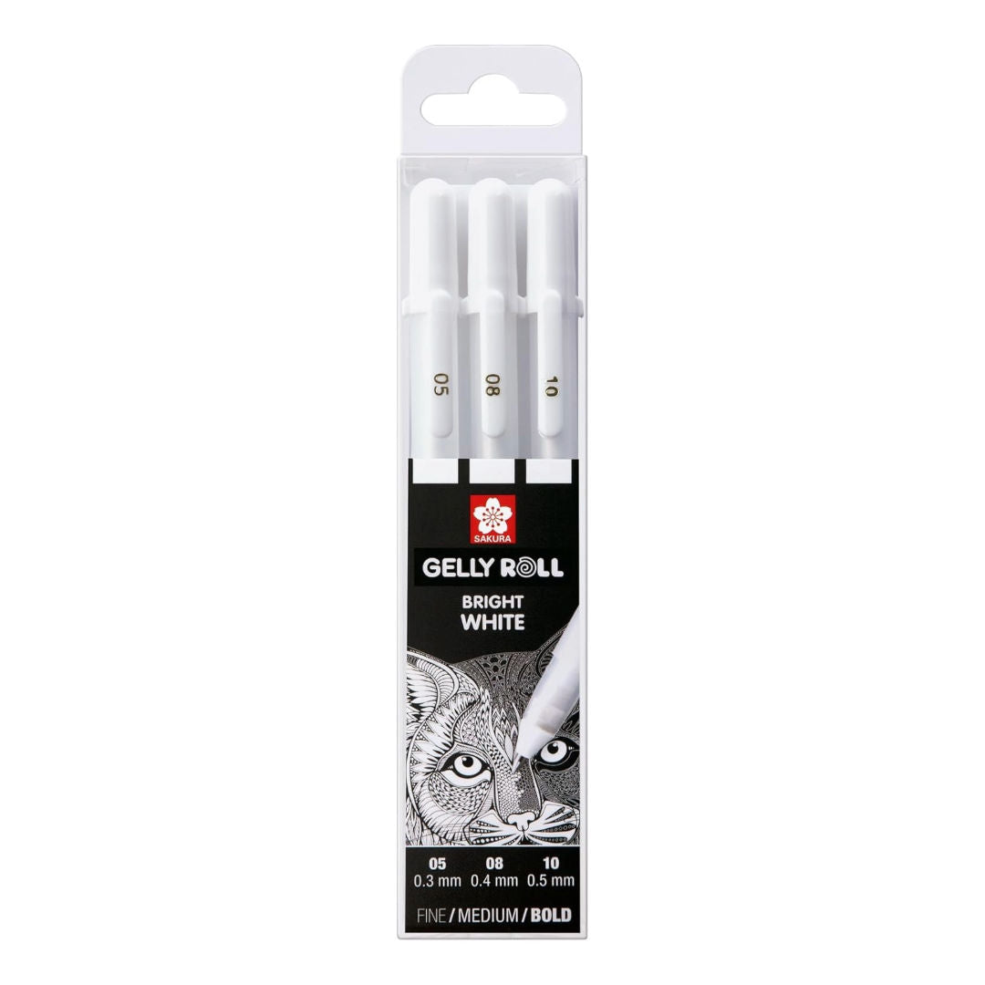 Sakura Gelly Roll Bright White Pens, Set of 3