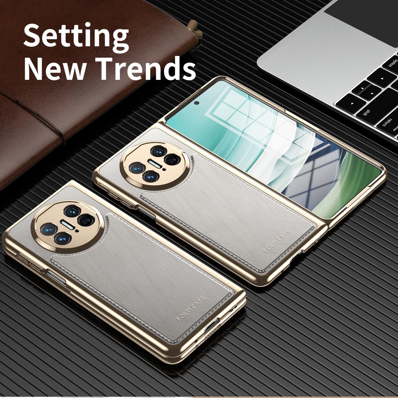 Plating Silver Brocade Case For Huawei Mate X5