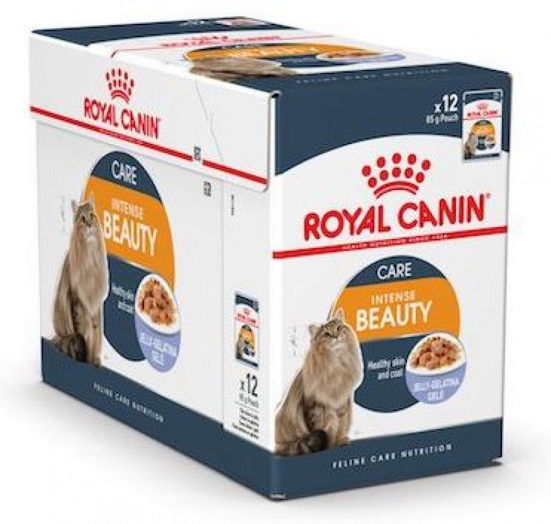 Royal Canin Feline Care Nutrition  Hair & Skin Jelly - 12 Wet Food Pouches
