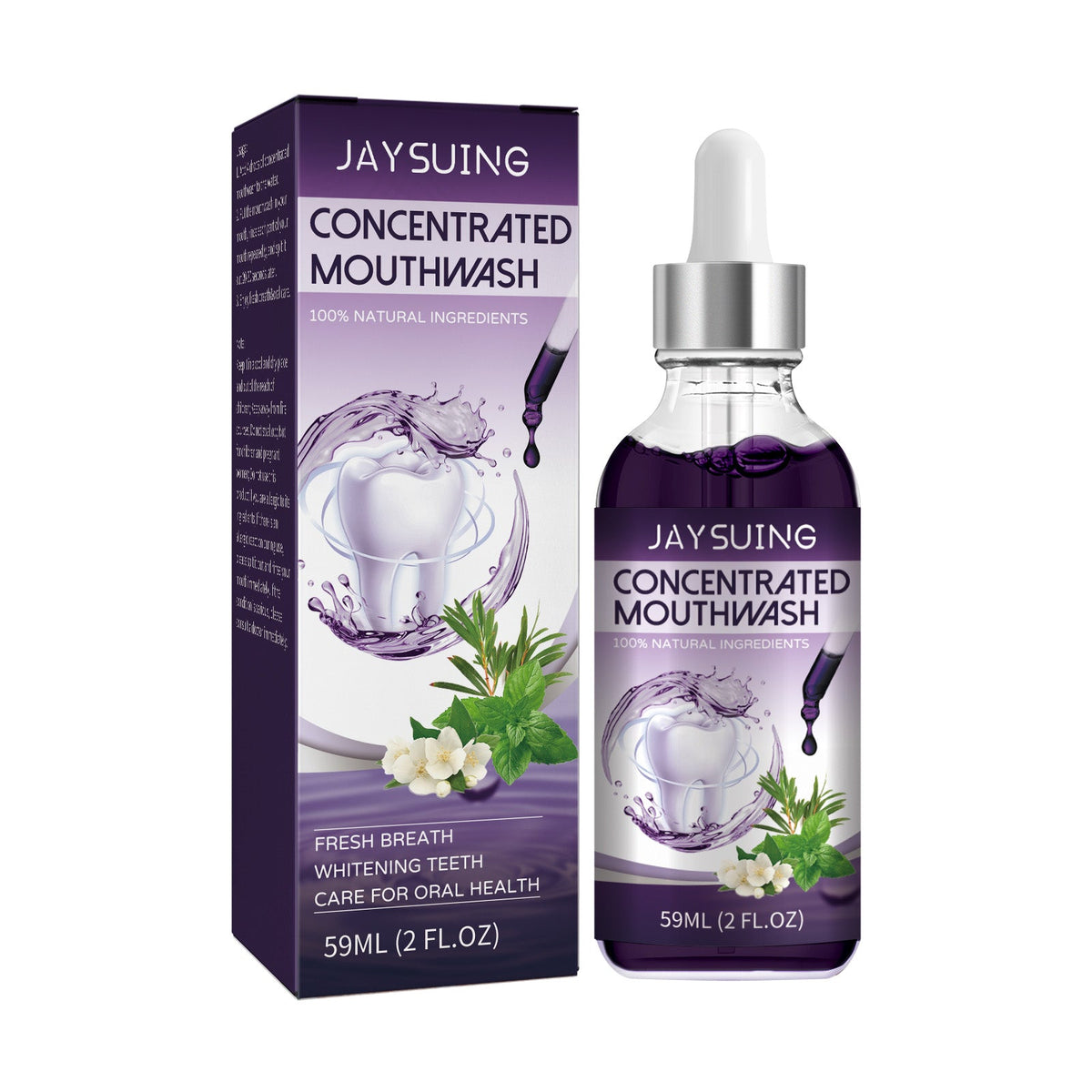 Concentrated Mouthwash, Fresh Breath, White Teeth, Oral Health, Natural Freshening ,59ml