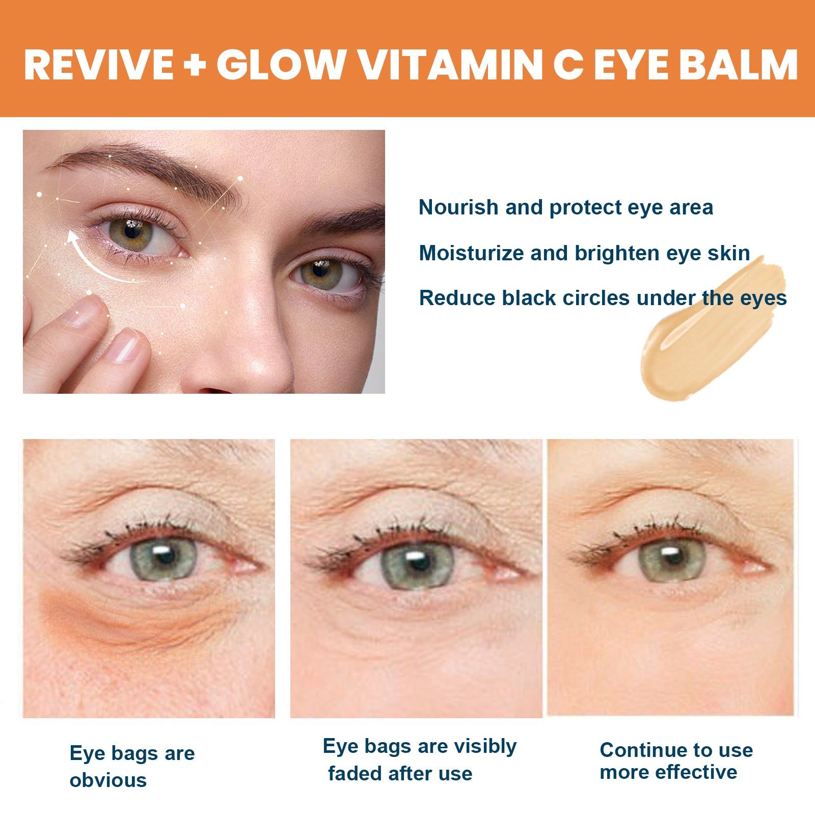Vitamin C Eye Balm, Fade Fine Lines, Brighten & Firm, Eye Care Stick ,4g
