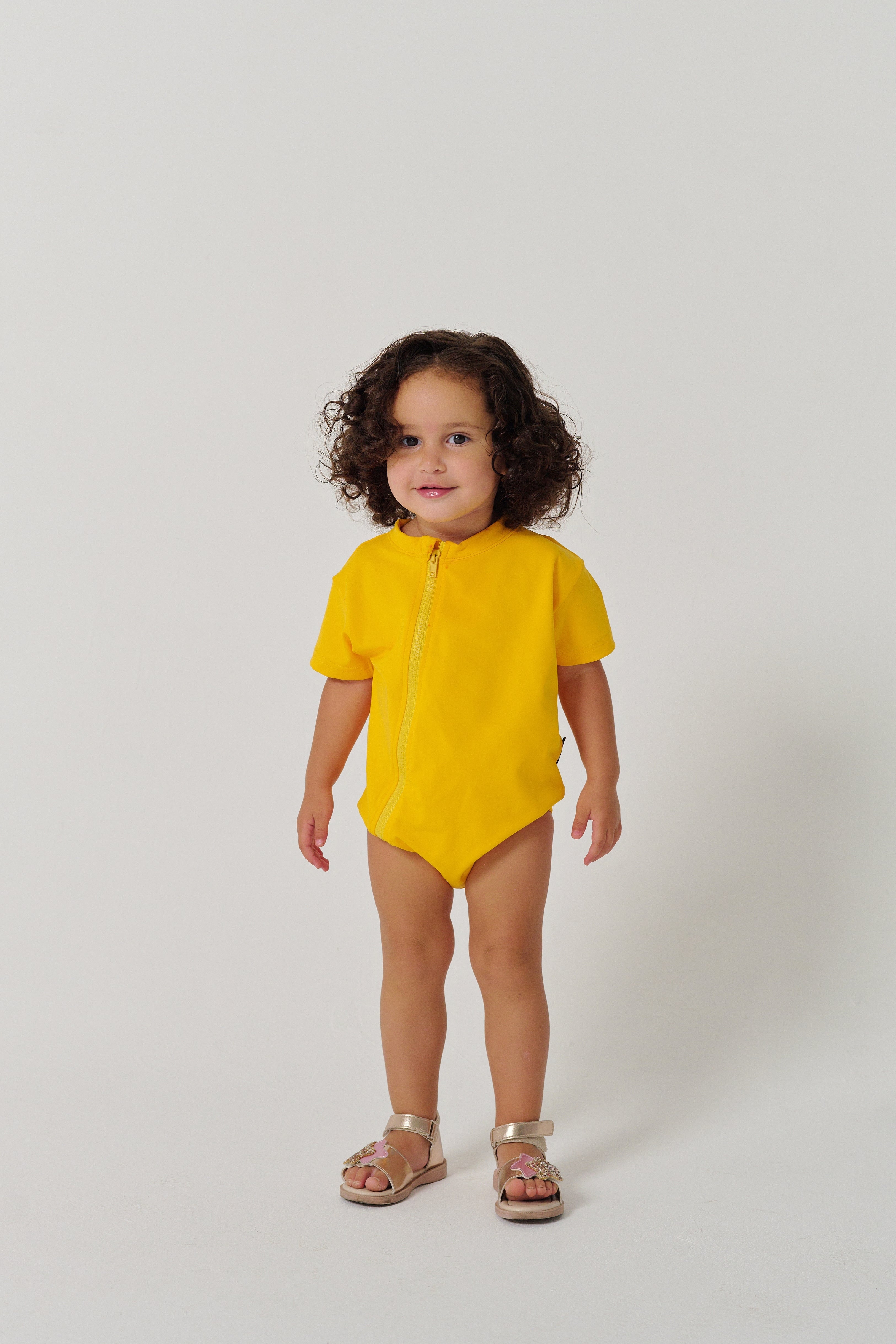 Regular Fit Bodysuit with Bottom - Bright Yellow