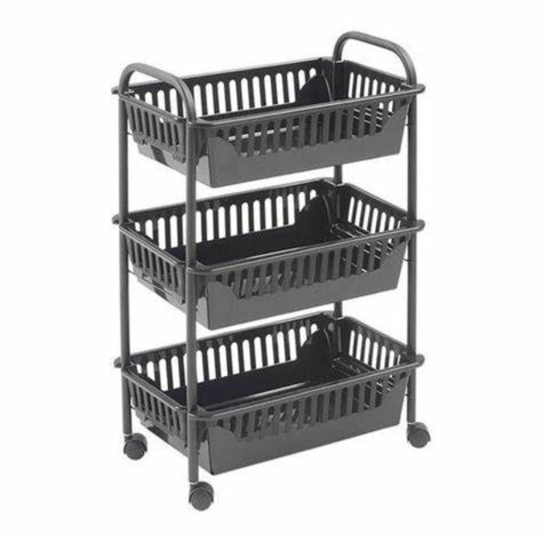 Metaltex Cart with 3 Plastic Baskets Oslo3 Lava