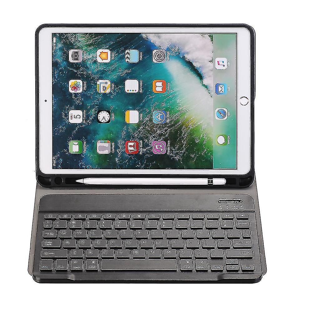 For Ipad Pro 10.5-inch (2017) 2-in-1 Bluetooth Keyboard With Removable Leather Stand Protective Case And Pen Slot