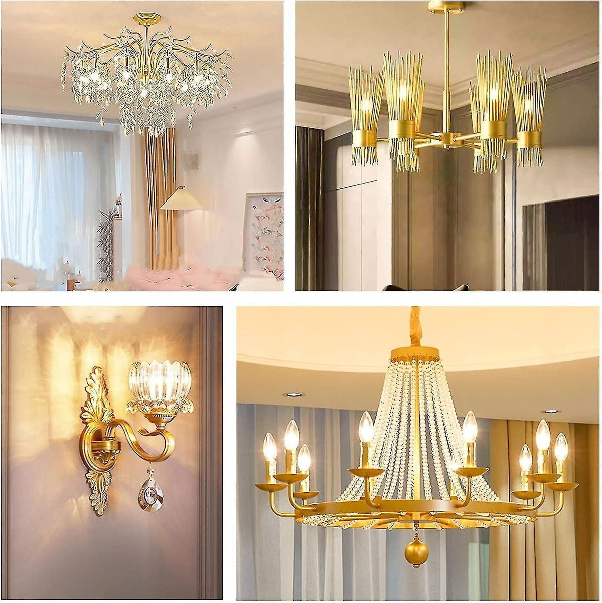 Incandescent Candle Bulb E14 60w 230v, E14 Flame Bulb, Dimmable Warm White 2700k, 600lm, C35 Transparent Bulb, For Chandelier, Desk Lamp, Pack Of 6
