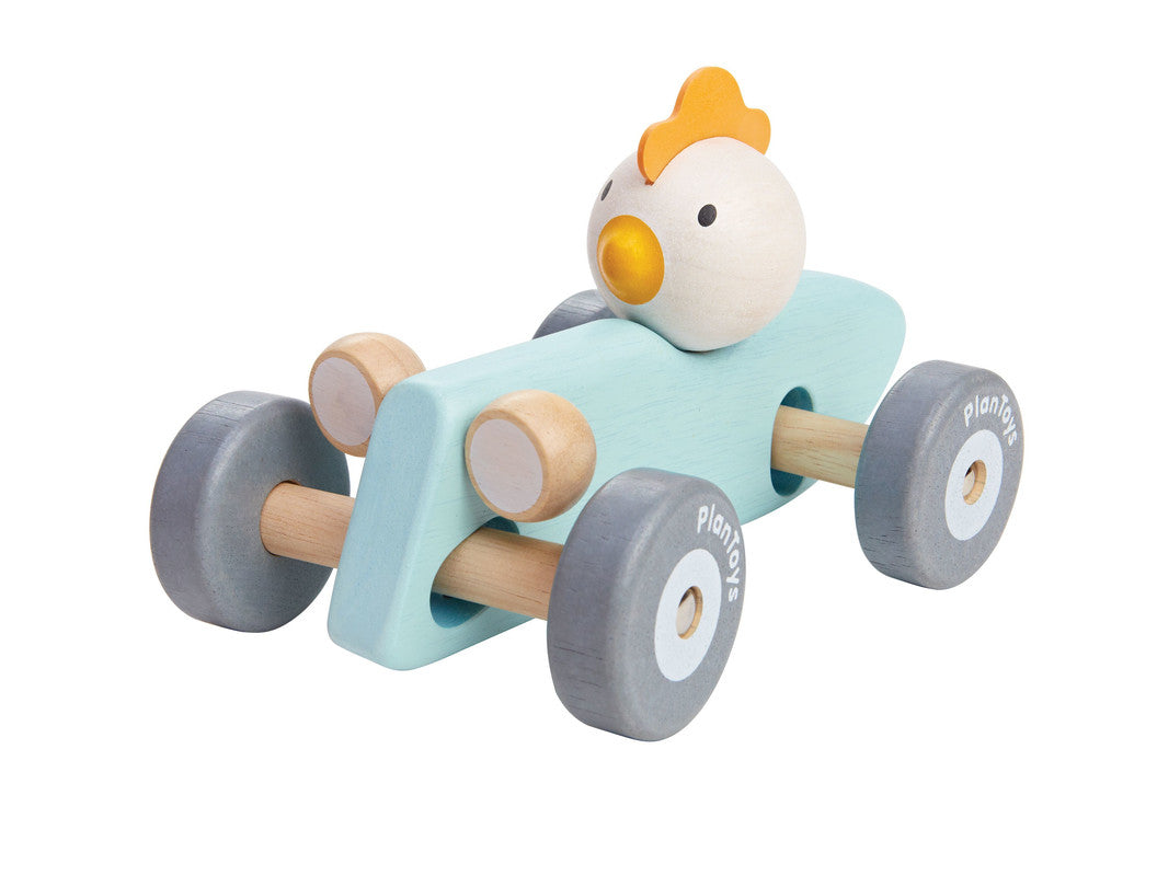 PlanToys Chicken Racing Car — Wooden Toy Vehicle