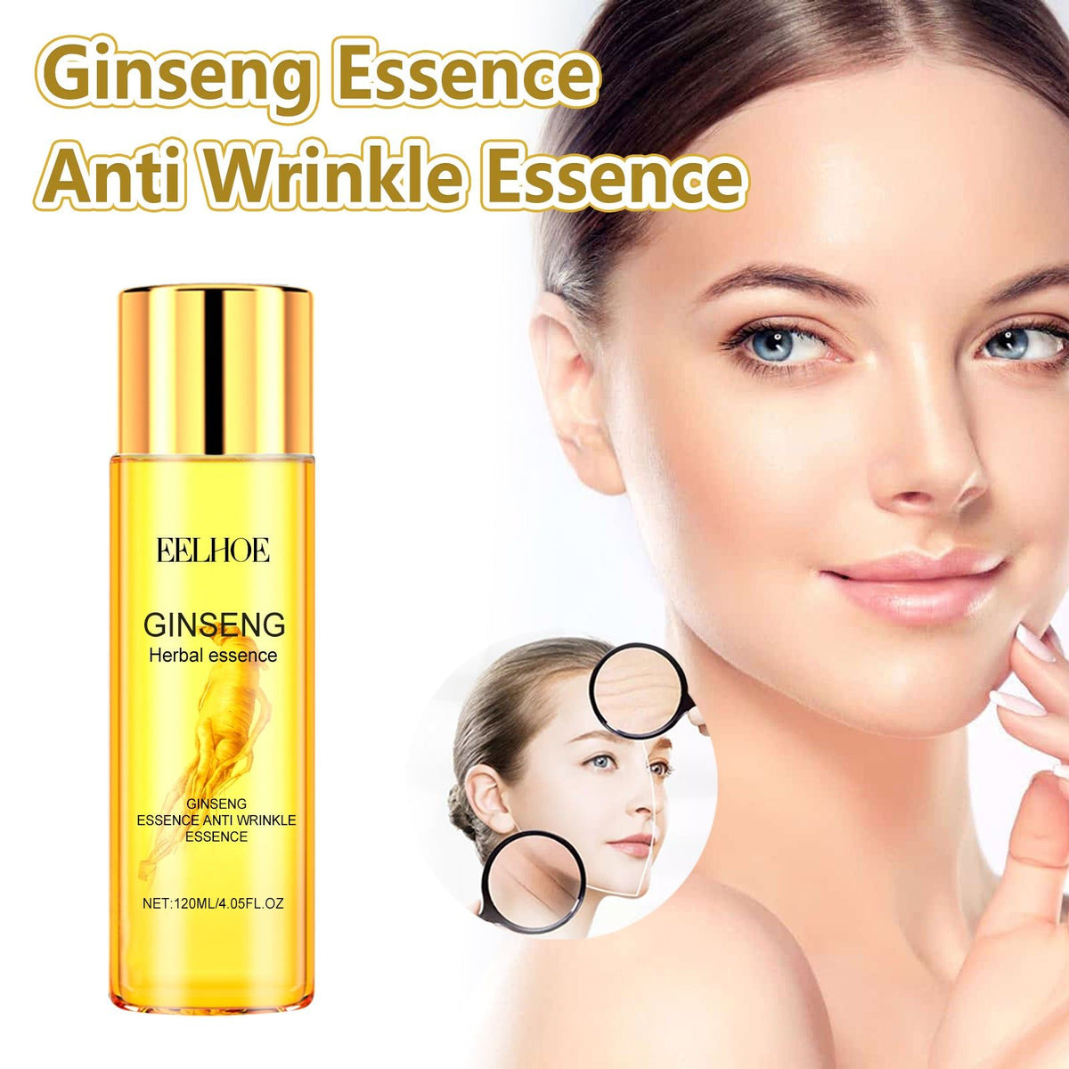 Ginseng Anti Wrinkle Serum, Firming & Youthful Skin, Collagen Boost, Anti Aging, Smooth & Elastic ,120ml