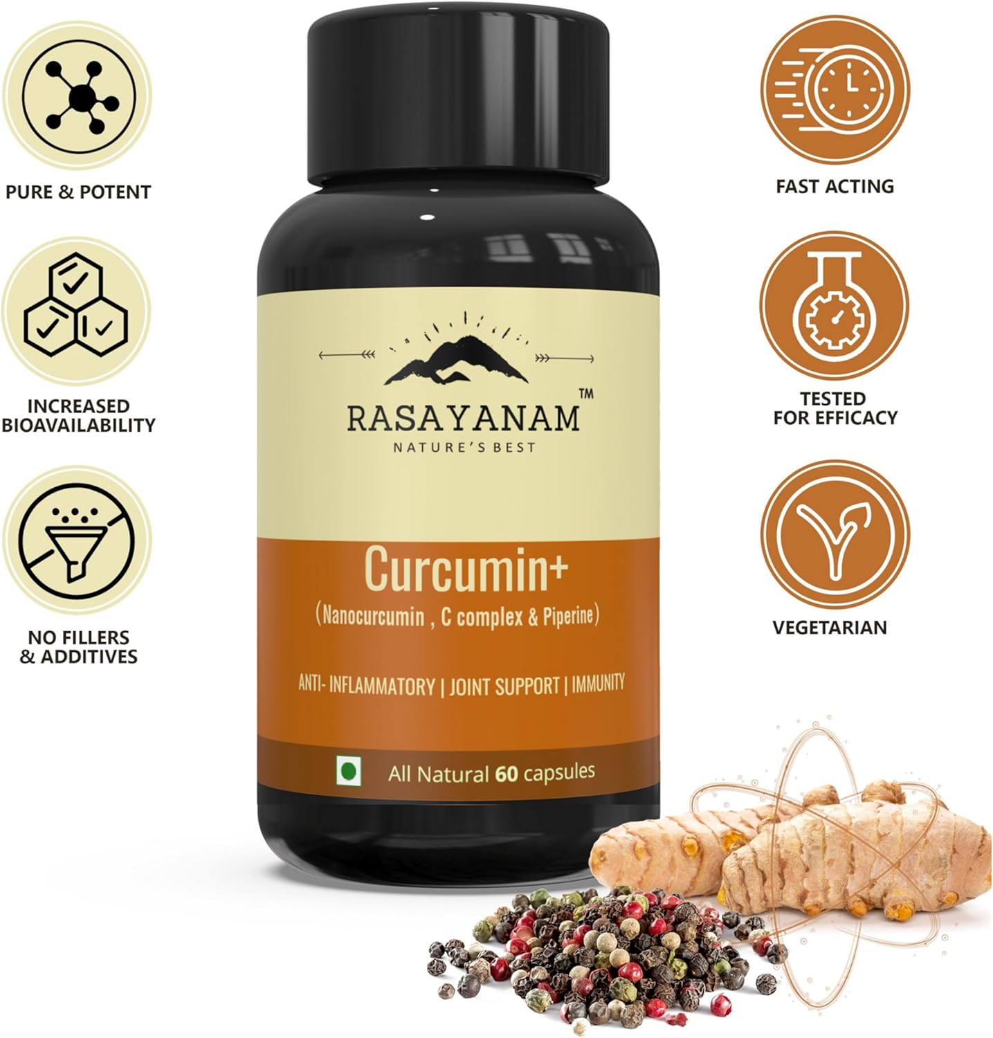 Rasayanam Curcumin+ 1500mg 60 Capsules