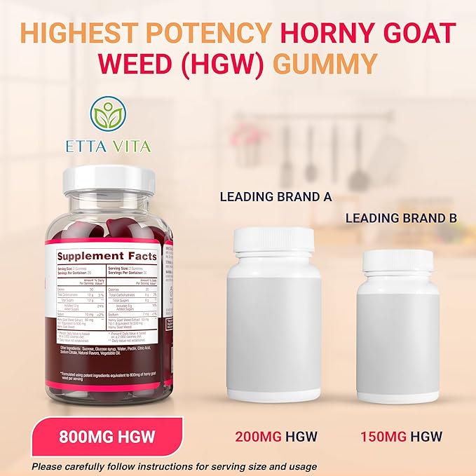 Purify Life Potent Horny Goat Weed gummies 60 for Men and Women
