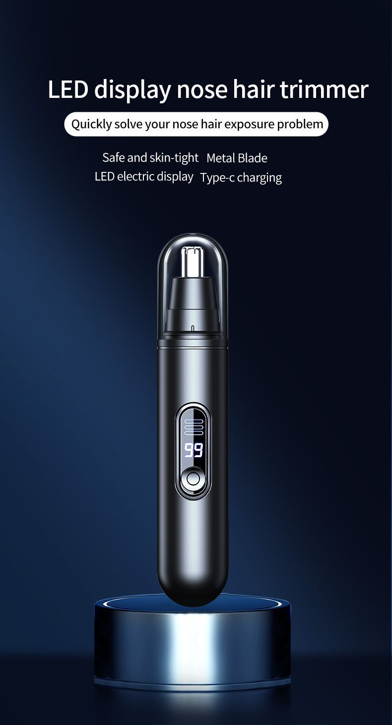 USB Nose Hair Trimmer with Digital Display