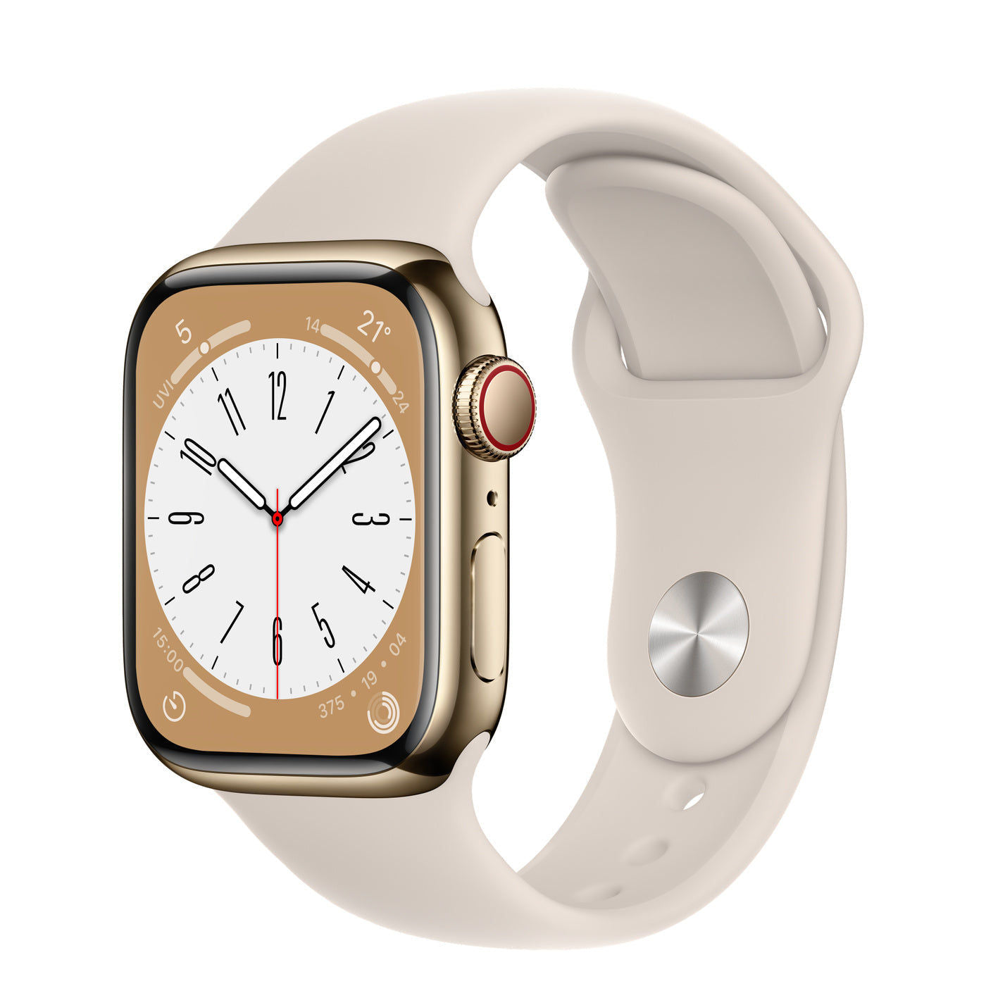 Series 8 GPS + Cellular 41mm Stainless Steel Case with Sport Band
