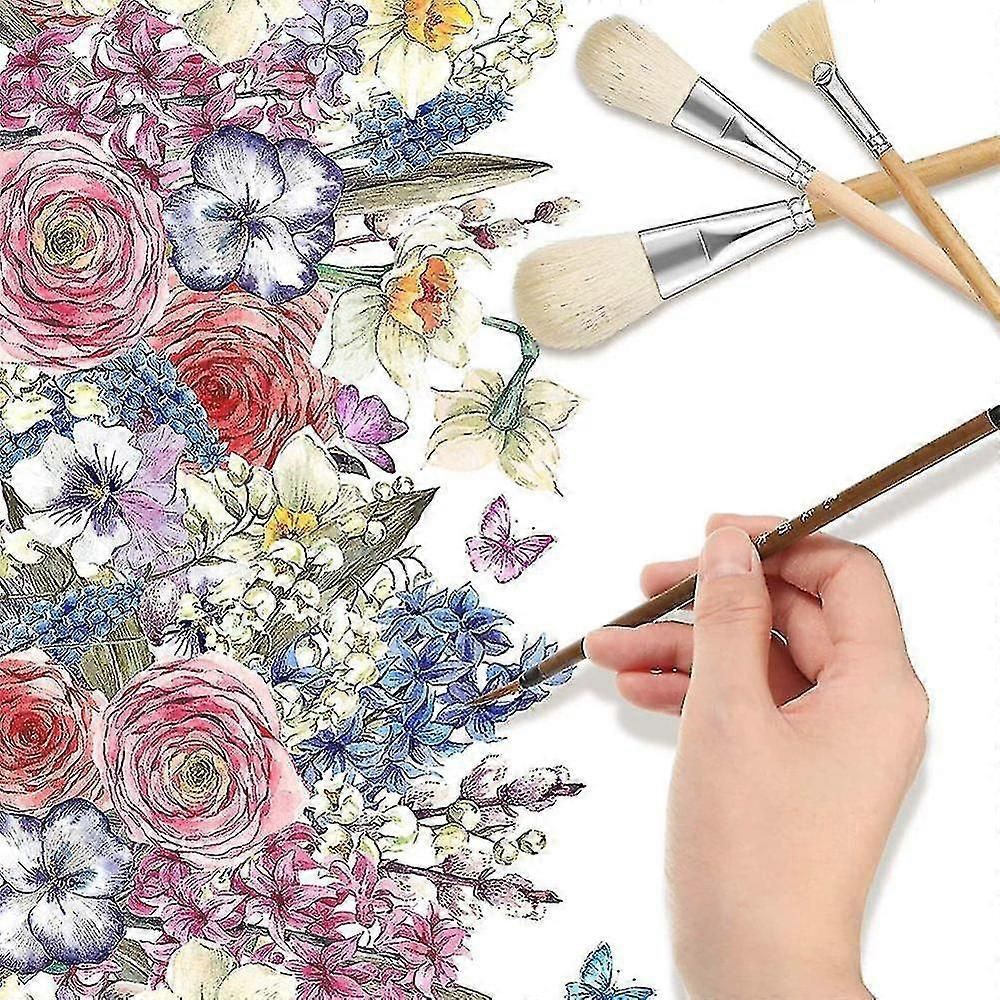 9 Pcs Paint Brushes Set Different Shapes Glaze Brushes For Pottery Acrylic Watercolor Ceramic For P