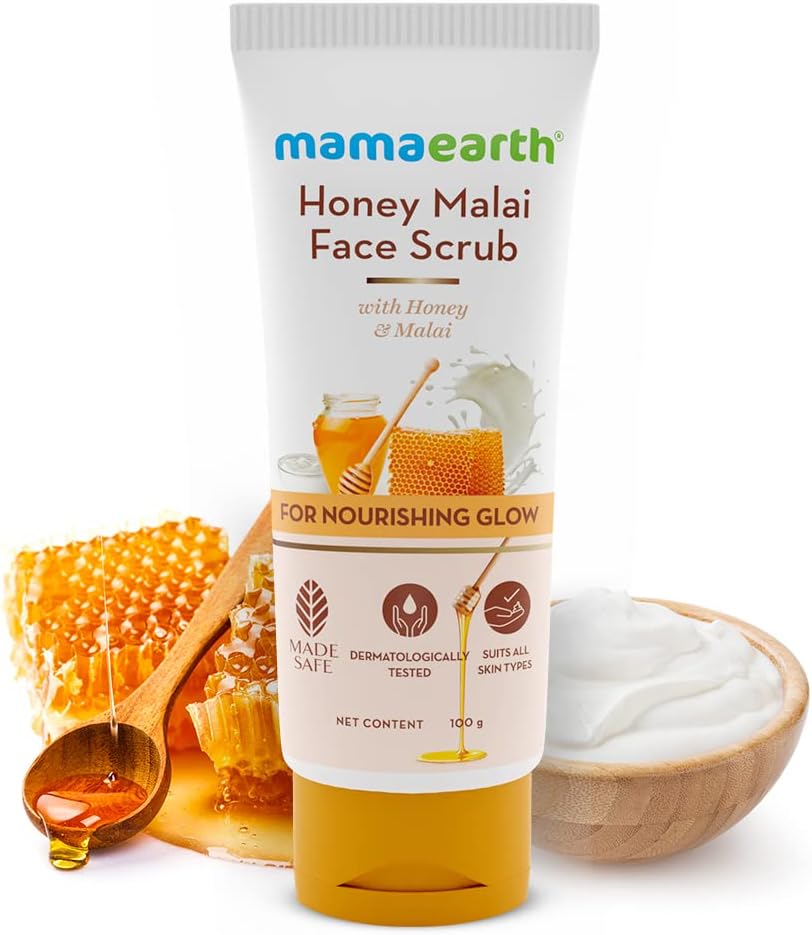 Mamaearth Honey Malai Face Scrub with Honey & Malai 100 gm
