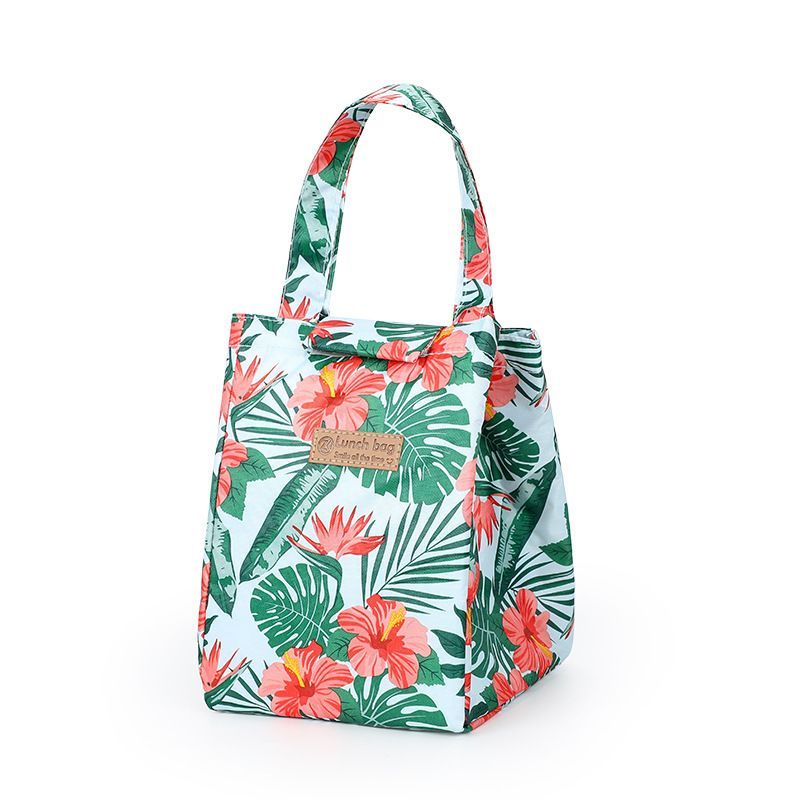 Floral Insulated Lunch Tote with Aluminum Foil Lining