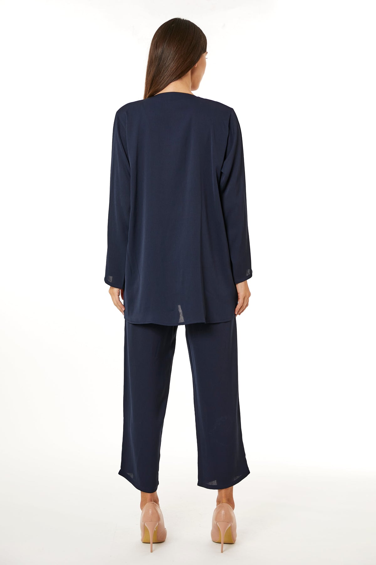 MOiSTREET Navy Zoom Top and Pants Set