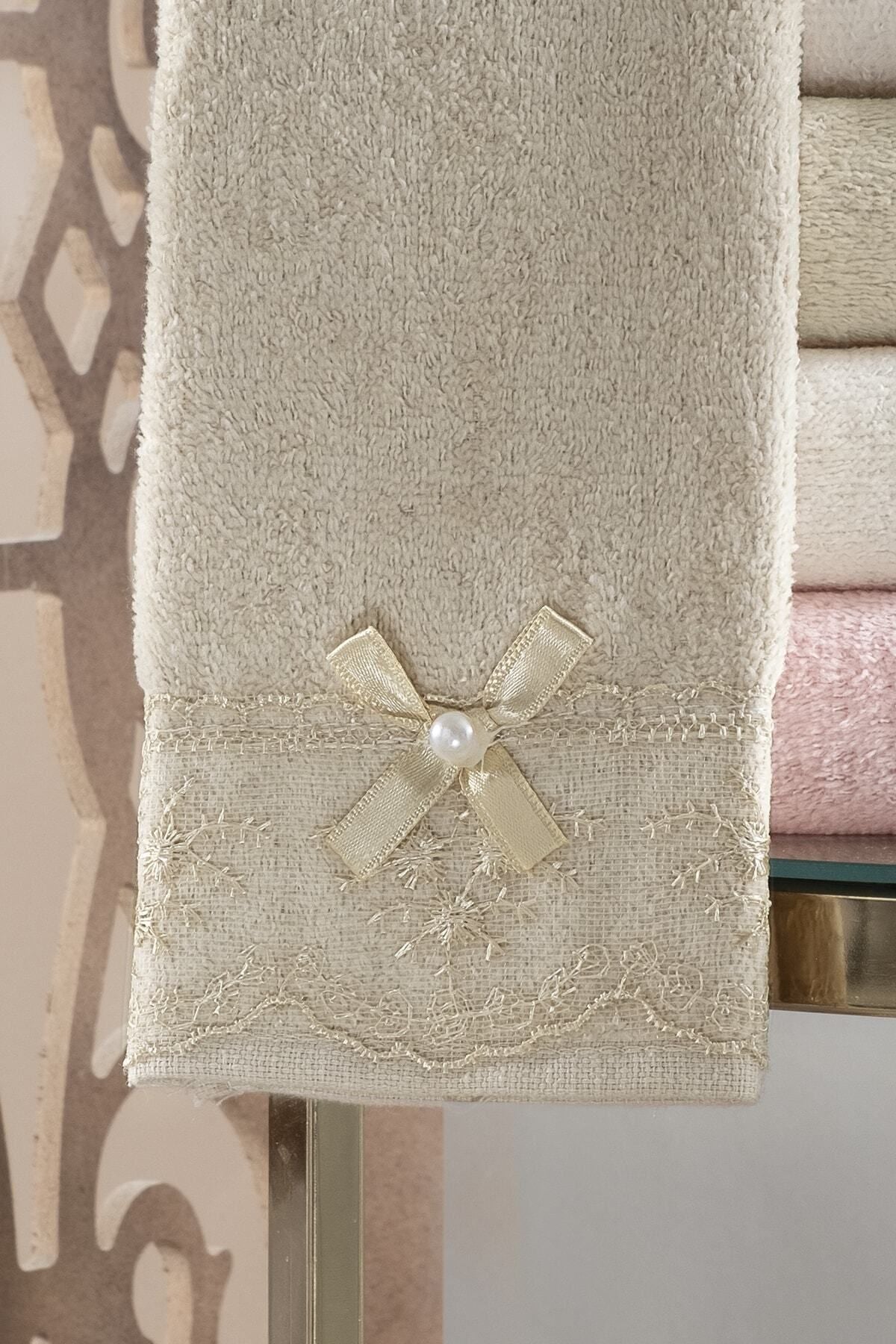 Bow Tie 30x50cm 6 Piece Soft Glossy Hand Towel | Kitchen Towel Set