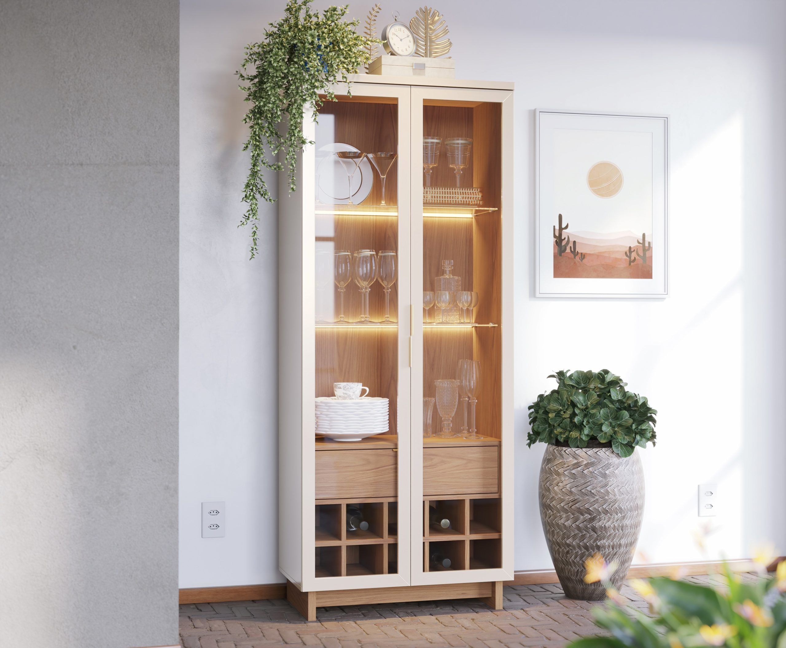 Guanabara Off White Display Cabinet