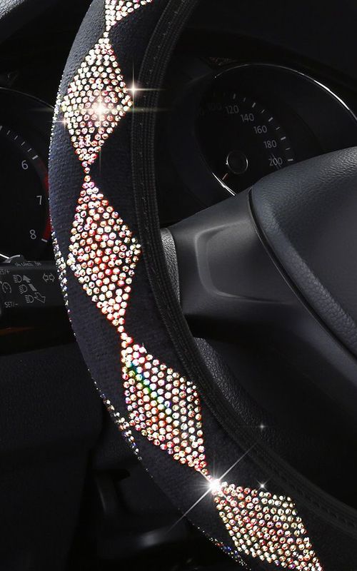 Diamond Car Steering Wheel Cover Bling Rhinestone Grip Luxury Vehicle Decoration