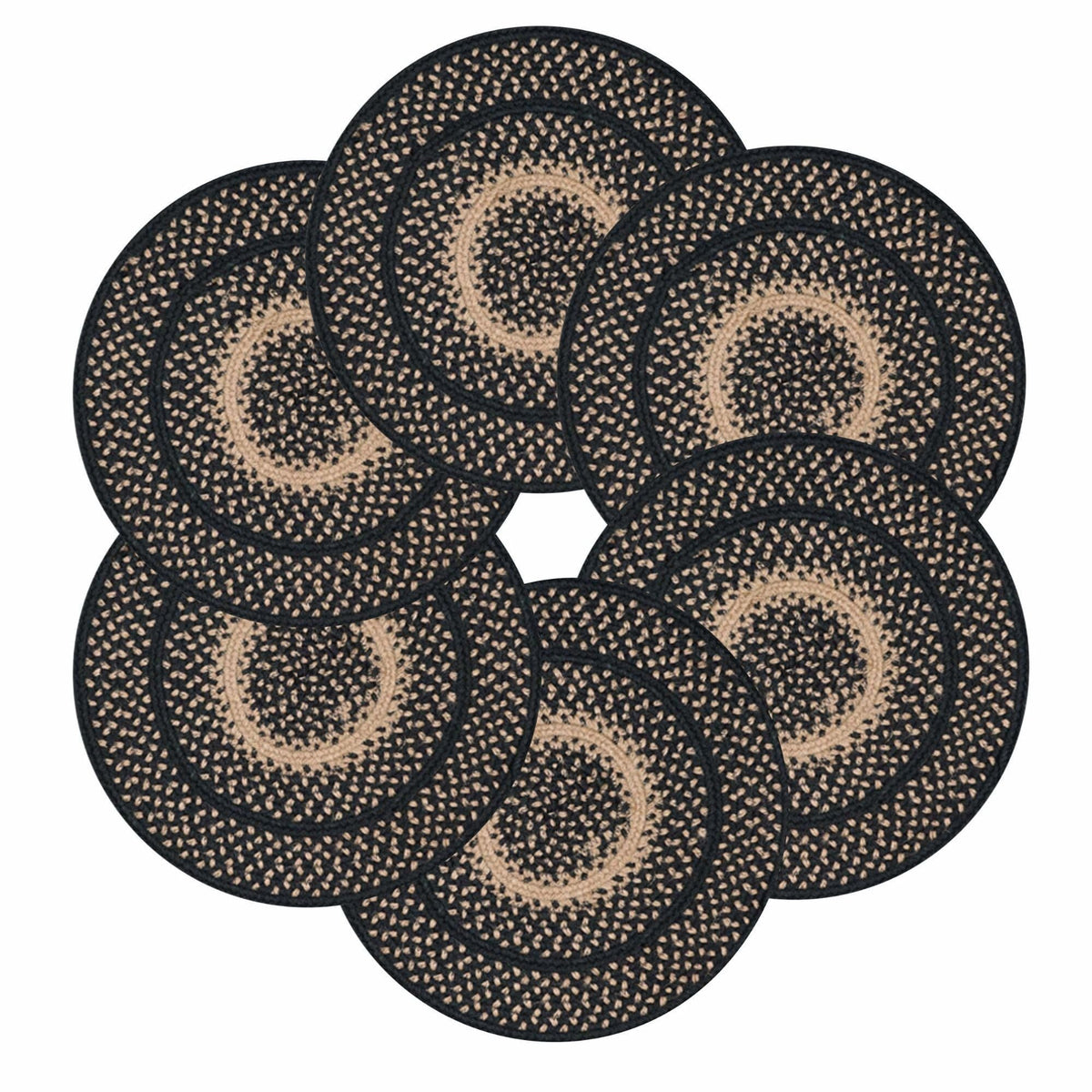 Set of 6 Manchester Braided Jute Reversible Round Placemats