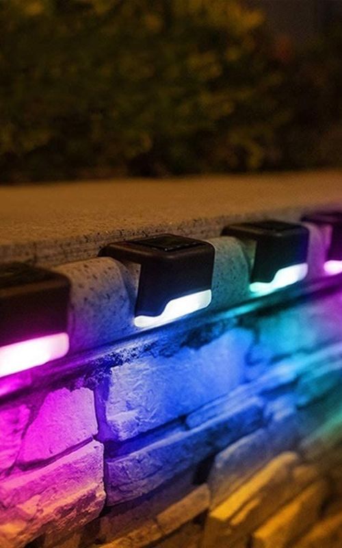 4 Pack Solar Deck Lights LED Solar Step Lights Waterproof Fence Lights For Outdoor Steps Fence