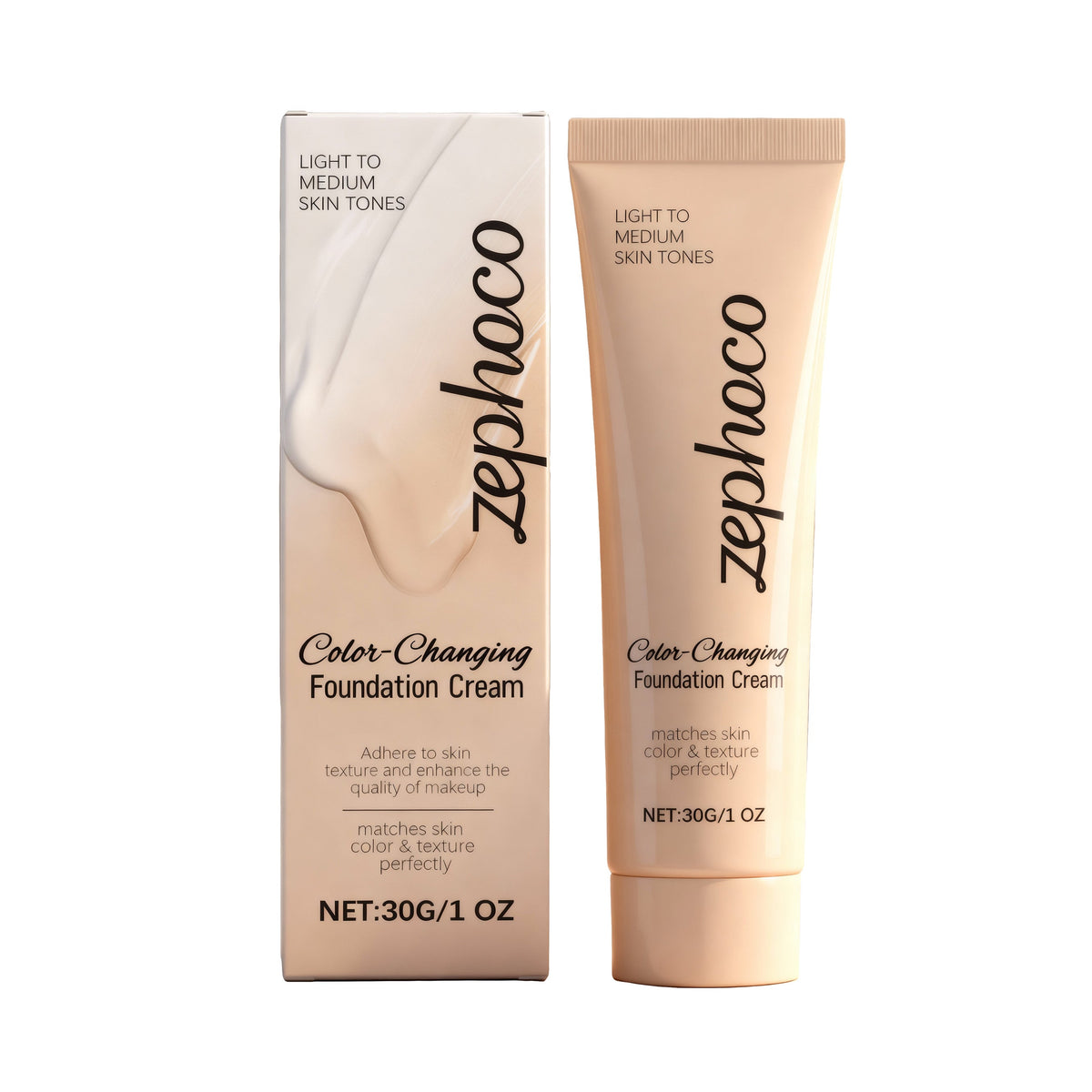 Color-Changing Foundation, Natural Look, Lightweight, Flawless Coverage ,30g
