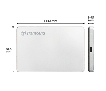 Transcend TS2TSJ25C3S, 2TB, 2.5" Portable HDD, StoreJet C3S,Alum alloy,Type C